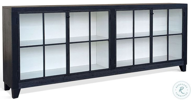Maple Haze Black Ryan Industrial 4 Door Long Accent Cabinet