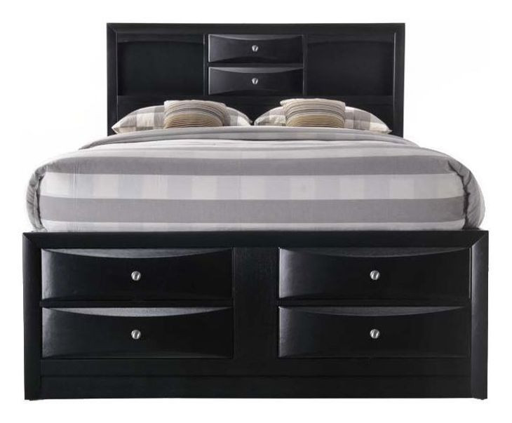 Ireland Black Full Storage Platform Bed