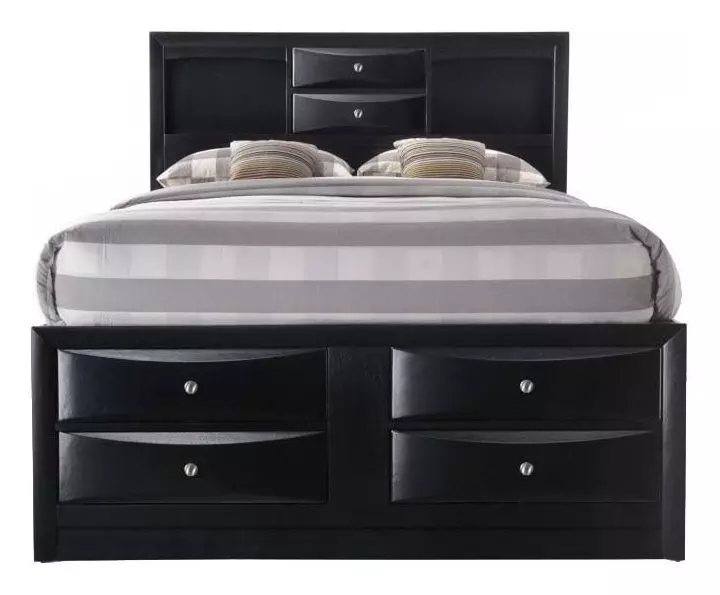 Ireland Black Full Storage Platform Bed