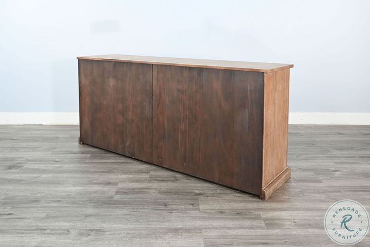 Wrenvale Natural Arched 4 Glass Door Accent Cabinet