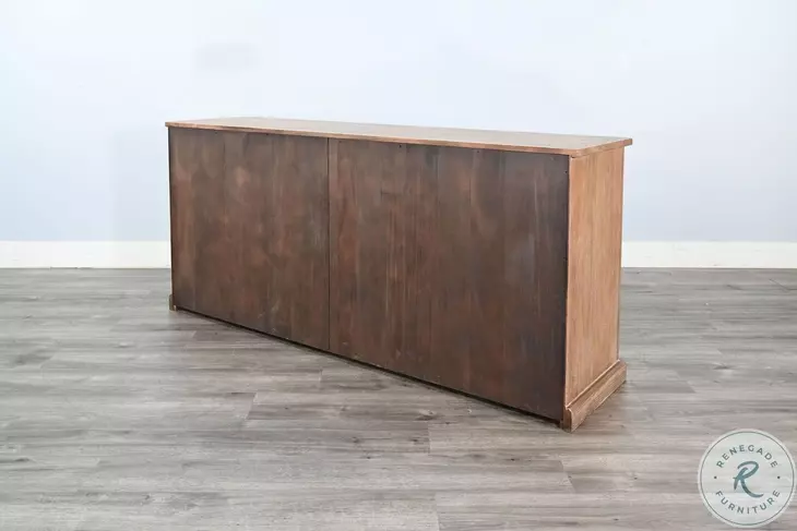 Wrenvale Natural Arched 4 Glass Door Accent Cabinet