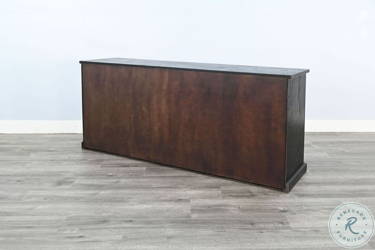 Sagewyn Natural Black Wood 4 Arched Glass Door Accent Cabinet