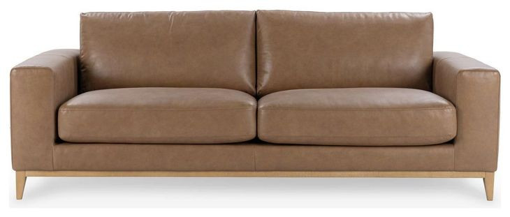 Donovan Burnished Tan Leather 94" Sofa