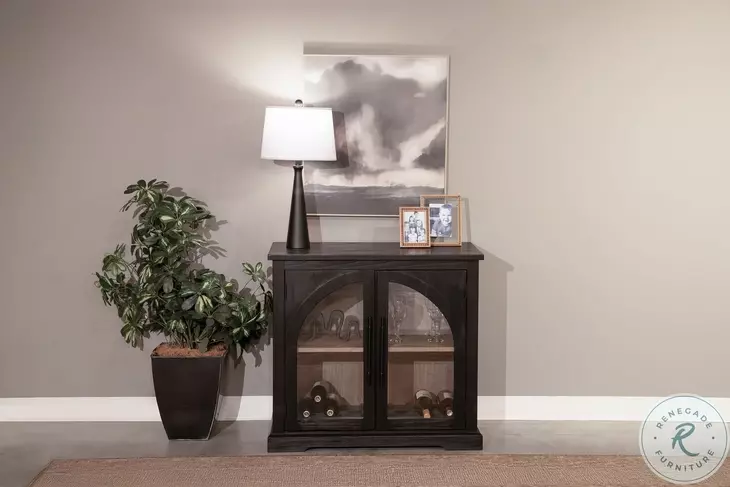 Wrenvale Natural Arched 4 Glass Door Storage Cabinet