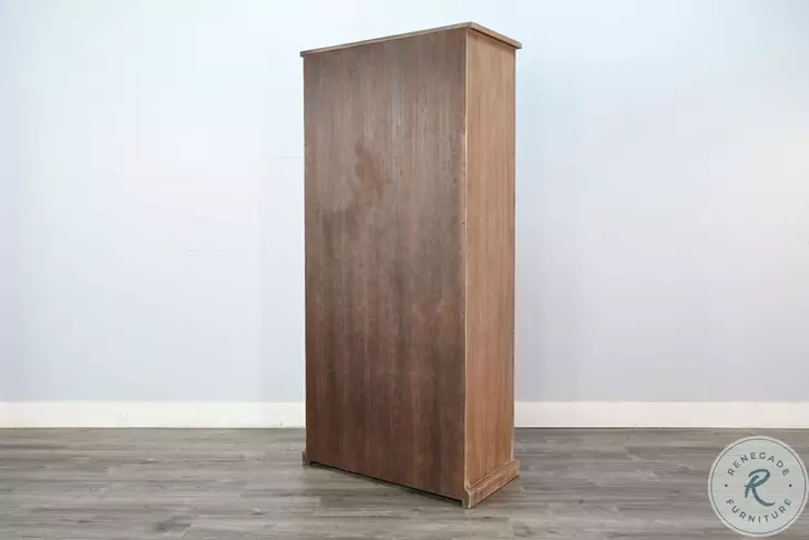 Wrenvale Natural Arched 78" Glass Door Accent Cabinet