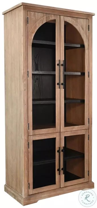 Wrenvale Natural Arched 78" Glass Door Accent Cabinet
