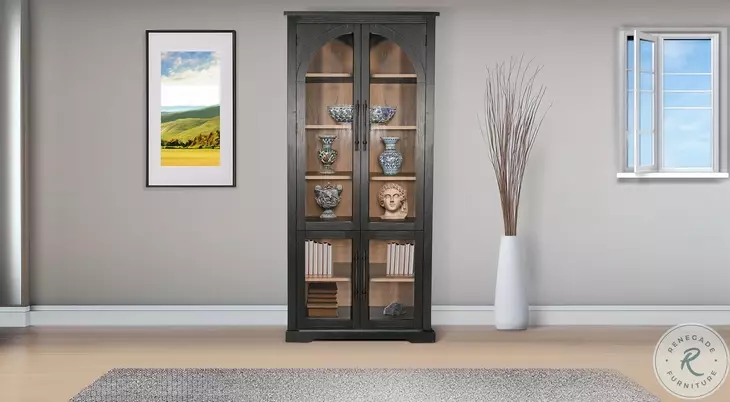 Wrenvale Natural Oak Grove Umbra 4 Glass Door Display Cabinet