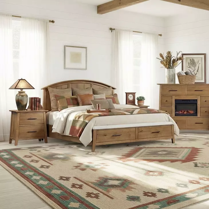 Jackson Golden Oak King Storage Panel Bed