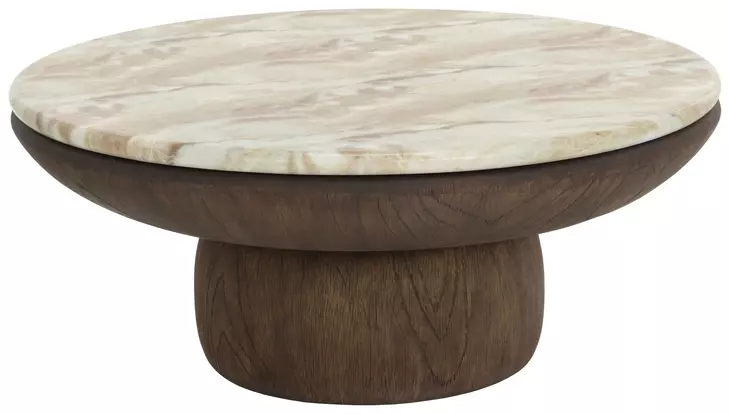 Orina Macchiato and Brown Outdoor Round Coffee Table