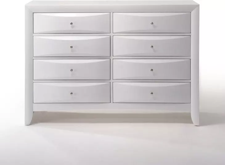 Ireland White 8 Drawer Dresser