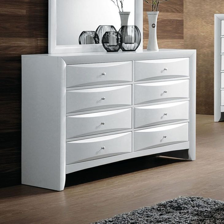 Ireland White 8 Drawer Dresser