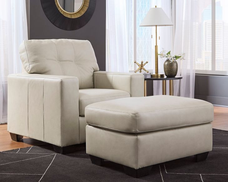 Santorine Bone Leather Ottoman