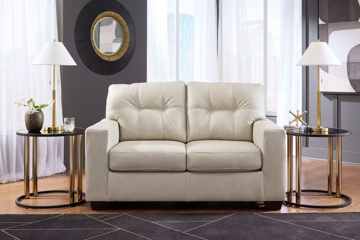Santorine Bone Leather Loveseat