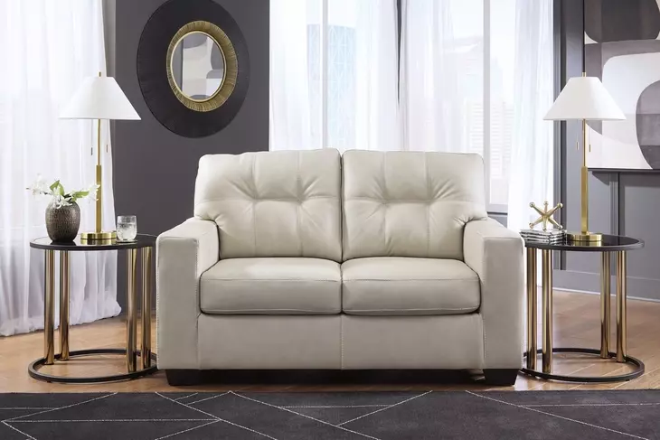 Santorine Bone Leather 62" Loveseat