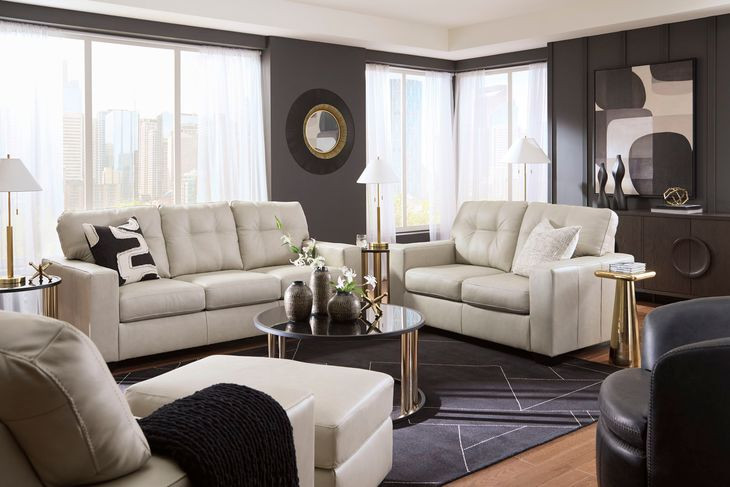 Santorine Bone Leather Living Room Set