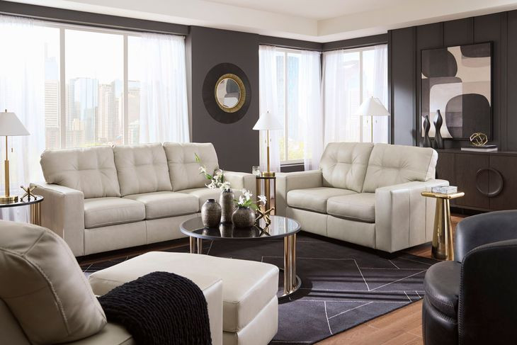 Santorine Bone Leather Living Room Set