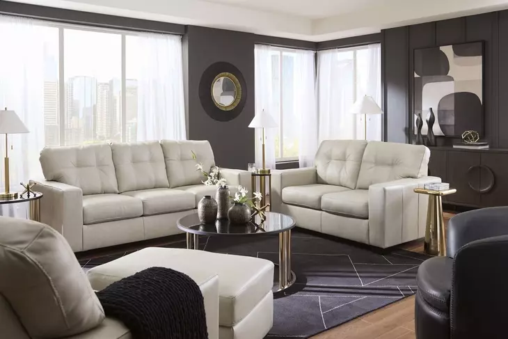 Santorine Bone Leather 85" Sofa Sleeper