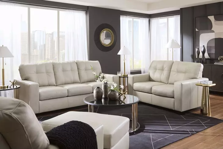 Santorine Bone Leather Ottoman