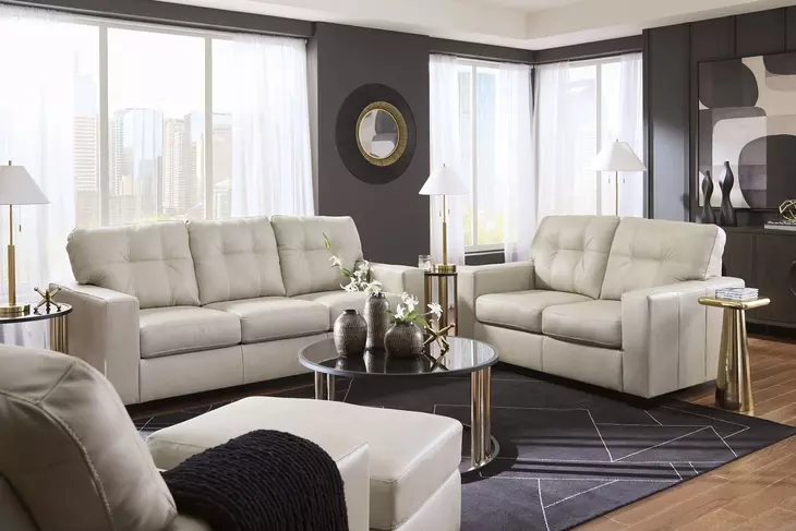 Santorine Bone Leather 85" Sofa