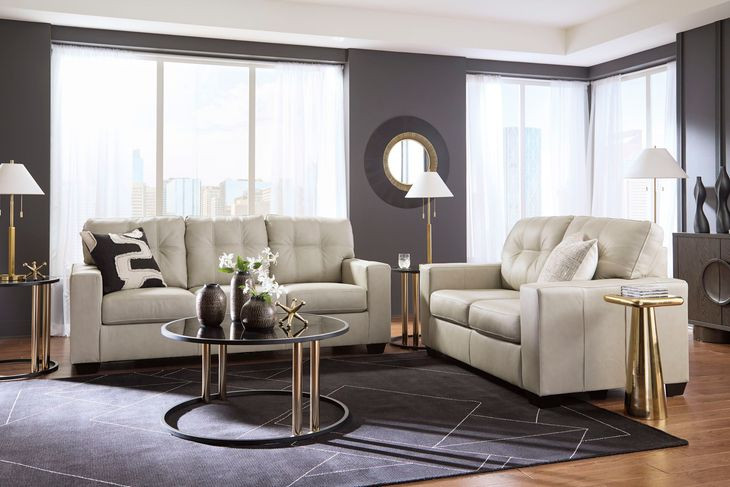 Santorine Bone Leather Loveseat