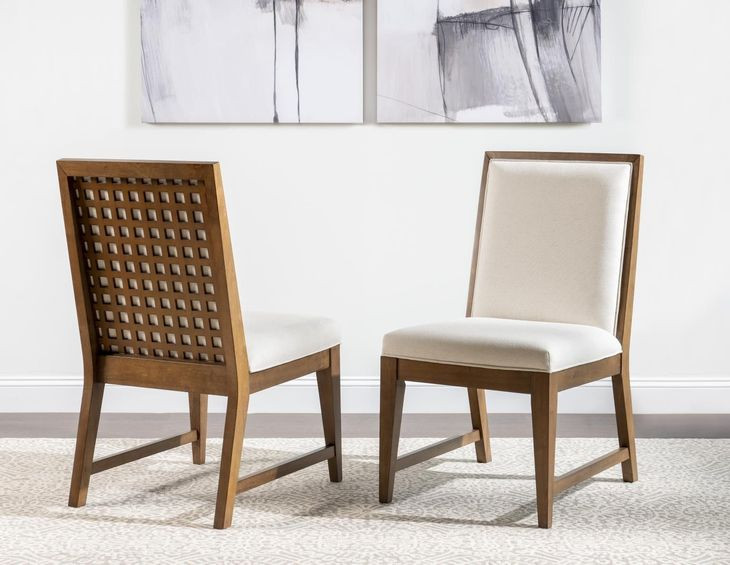 Midland White Upholstered Side Chair Set of 2