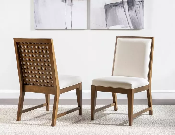 Midland White Upholstered Side Chair Set of 2