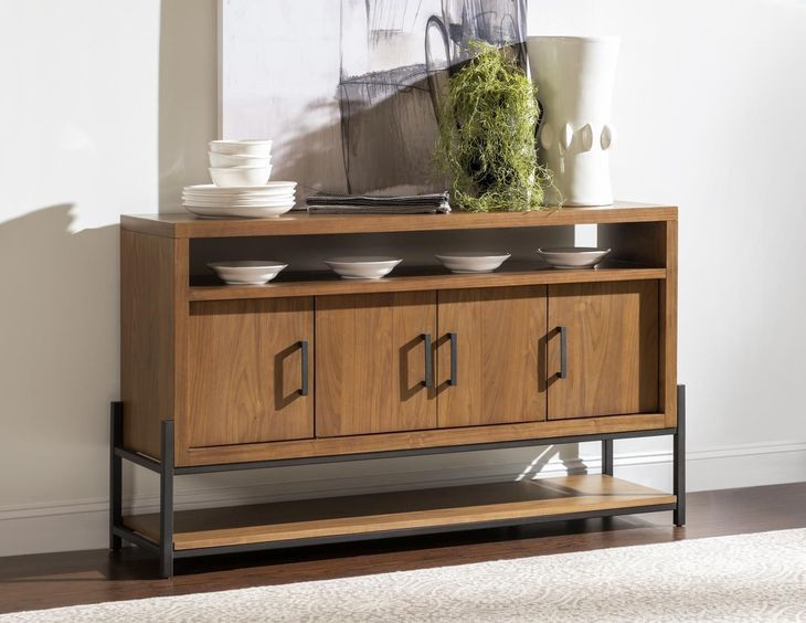 Midland Warm Amber 4 Door Sideboard