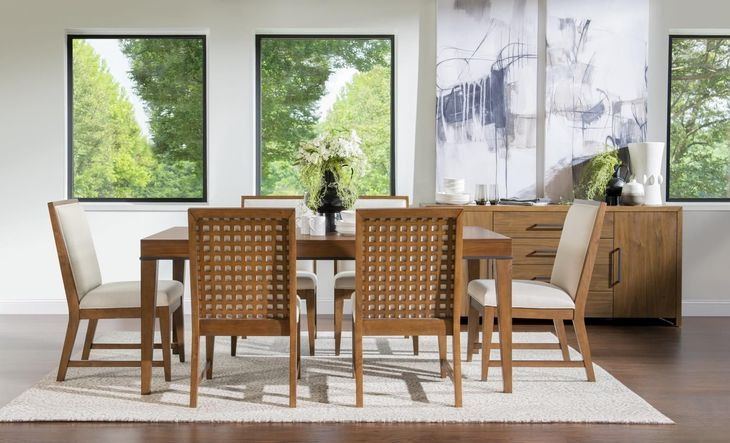 Midland Warm Amber 73" Extendable Rectangular Dining Room Set