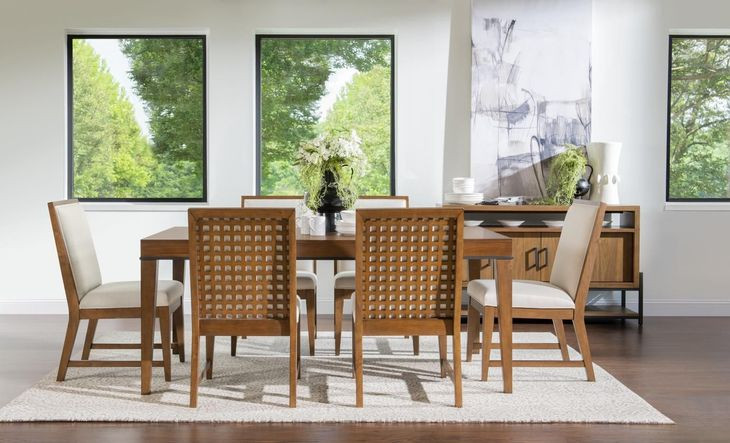 Midland Warm Amber 73" Extendable Rectangular Dining Table