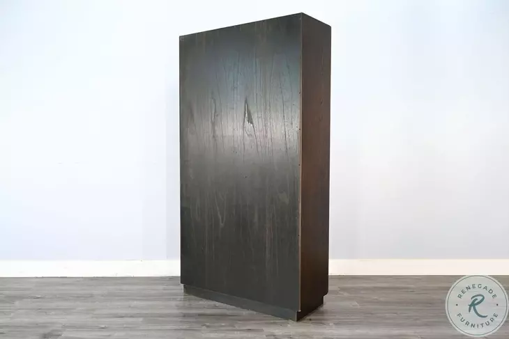 Cozy Luxe Dark Brown Sliding 2 Door Storage Cabinet