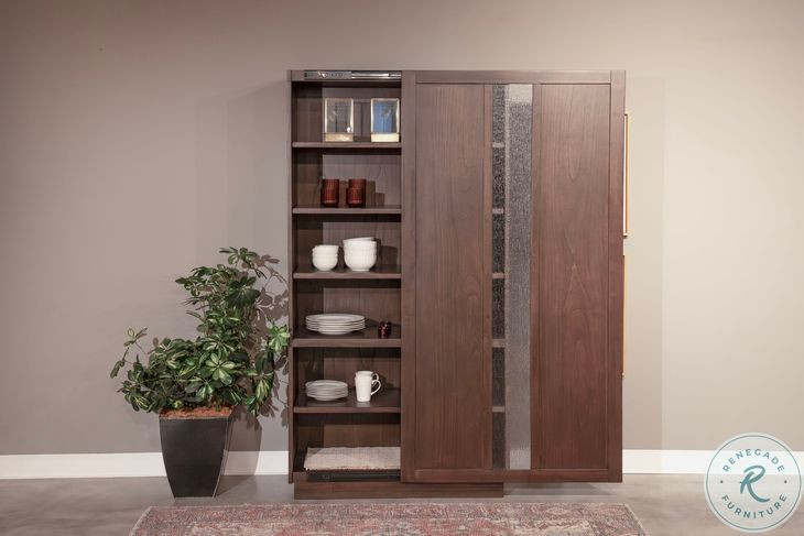 Cozy Luxe Dark Brown Sliding 2 Door Storage Cabinet