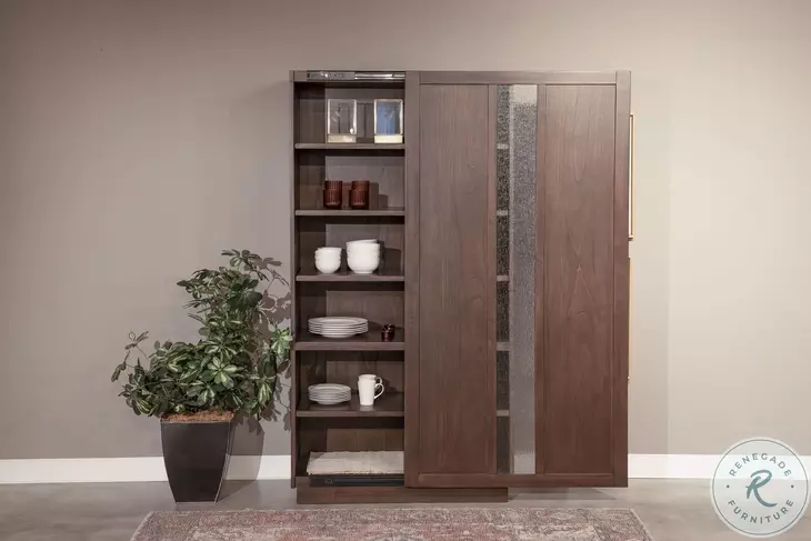 Cozy Luxe Dark Brown Sliding 2 Door Storage Cabinet