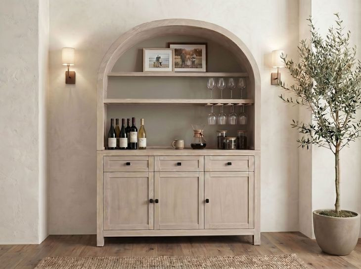 Liz Bergen Oak 3 Door Bar Hutch
