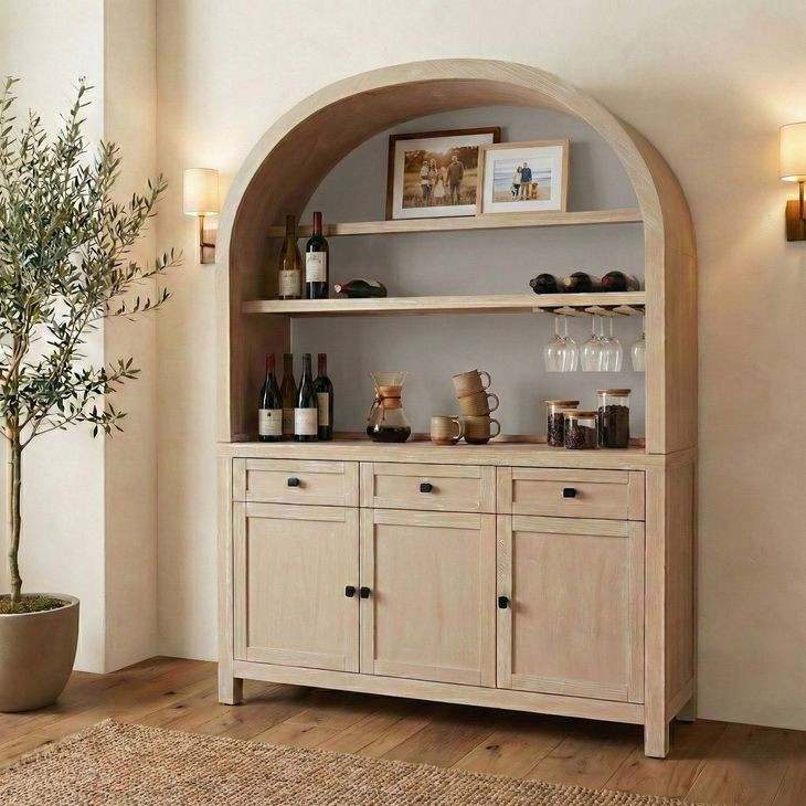Liz Bergen Oak 3 Door Bar Hutch