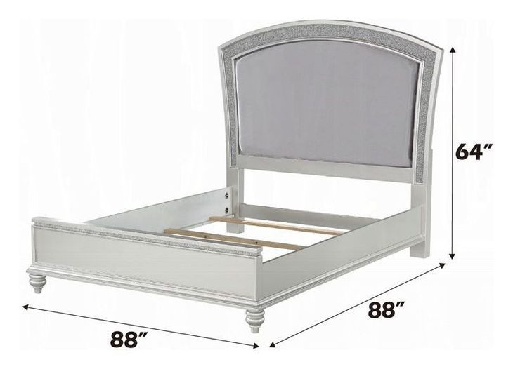 Maverick Gray and Platinum King Upholstered Panel Bed