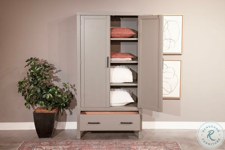 Clean Slate Gray 2 Door Storage Cabinet