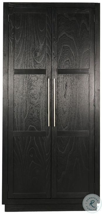 Rustic Refined Black 2 Door Storage Cabinet