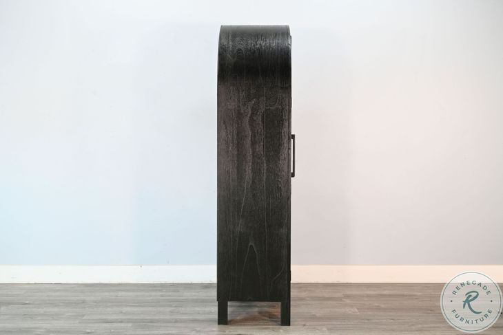 Golden Hearth Black 2 Door Arch Storage Cabinet