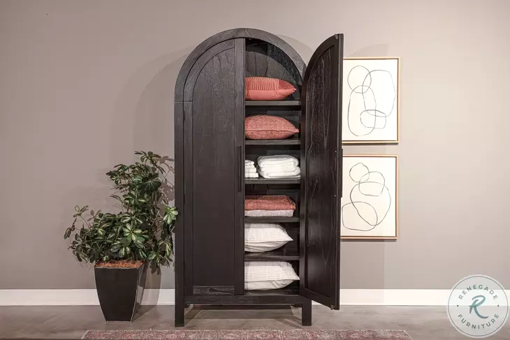 Golden Hearth Black 2 Door Arch Storage Cabinet