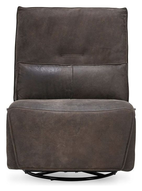 Paige Rustic Brown Leather Swivel Power Recliner