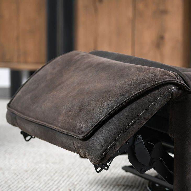 Paige Rustic Brown Leather Swivel Power Recliner