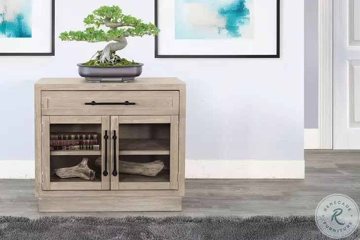 Mirelle Natural 2 Glass Door Storage Cabinet