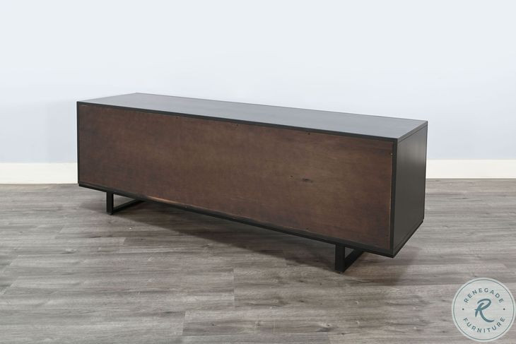 Whimora Black Modern 4 Door Accent Cabinet