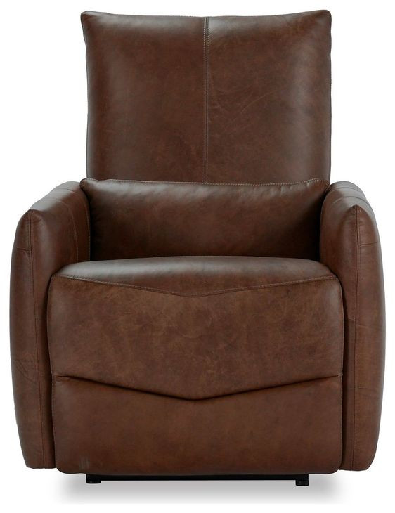 Thaya Antique Brown Leather Power Recliner with USB Charging