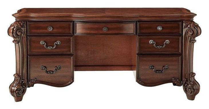 Vendome Cherry 7 Drawer Vanity Desk