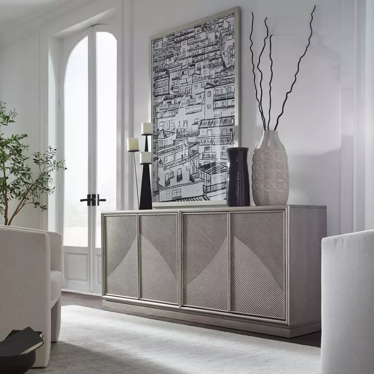 Bloomfield Champagne Silver 80" TV Stand