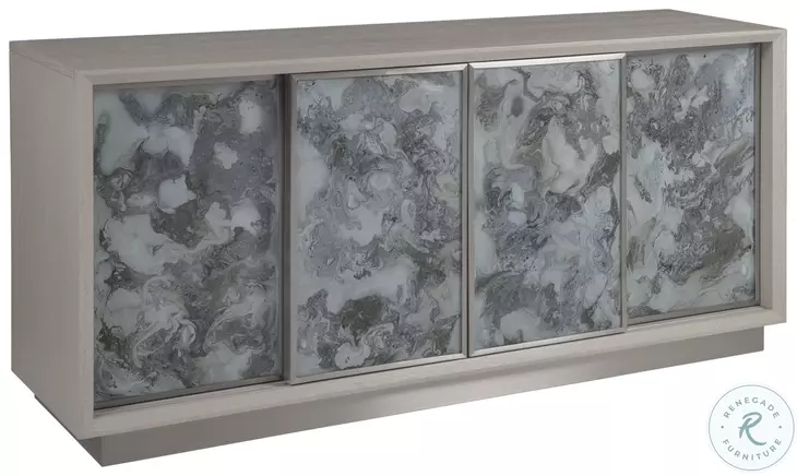 Signature Designs Gray And White Sandblasted Metaphor TV Stand