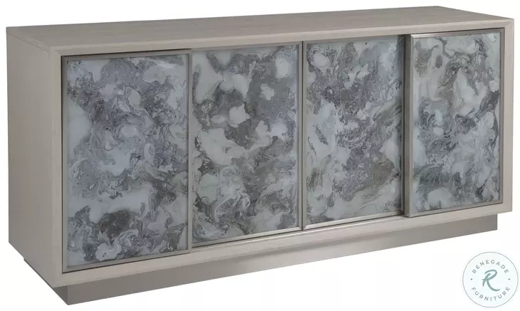 Signature Designs Gray And White Sandblasted Metaphor TV Stand