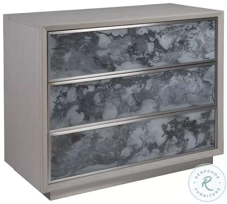 Signature Designs Gray And White Sandblasted Metaphor Hall Chest