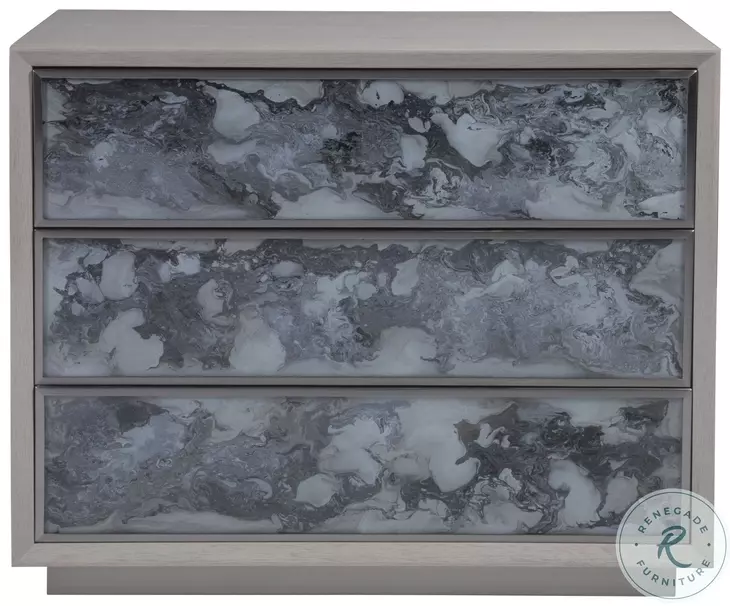 Signature Designs Gray And White Sandblasted Metaphor Hall Chest